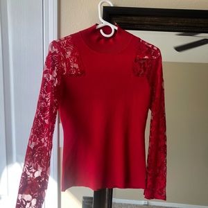 INC Blouse with Floral Lace arms